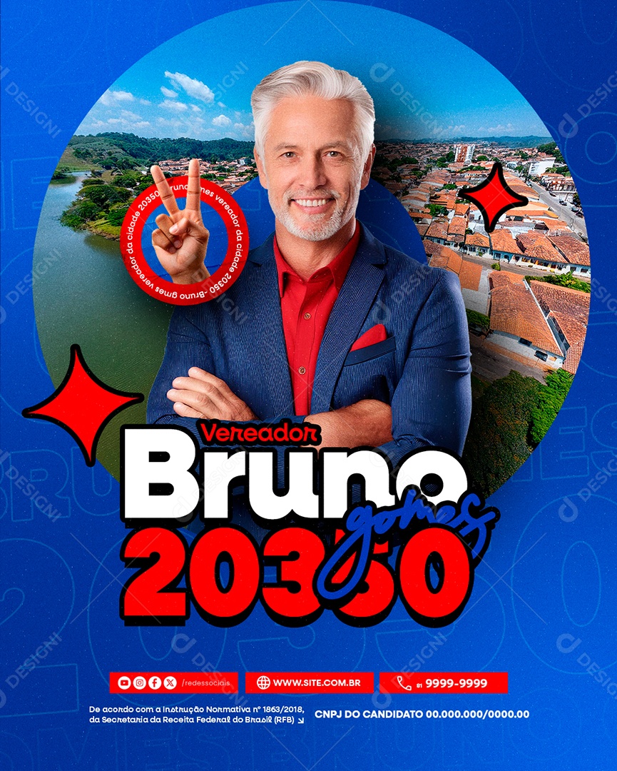 Feed Vereador Bruno 20350Social Media PSD Editável