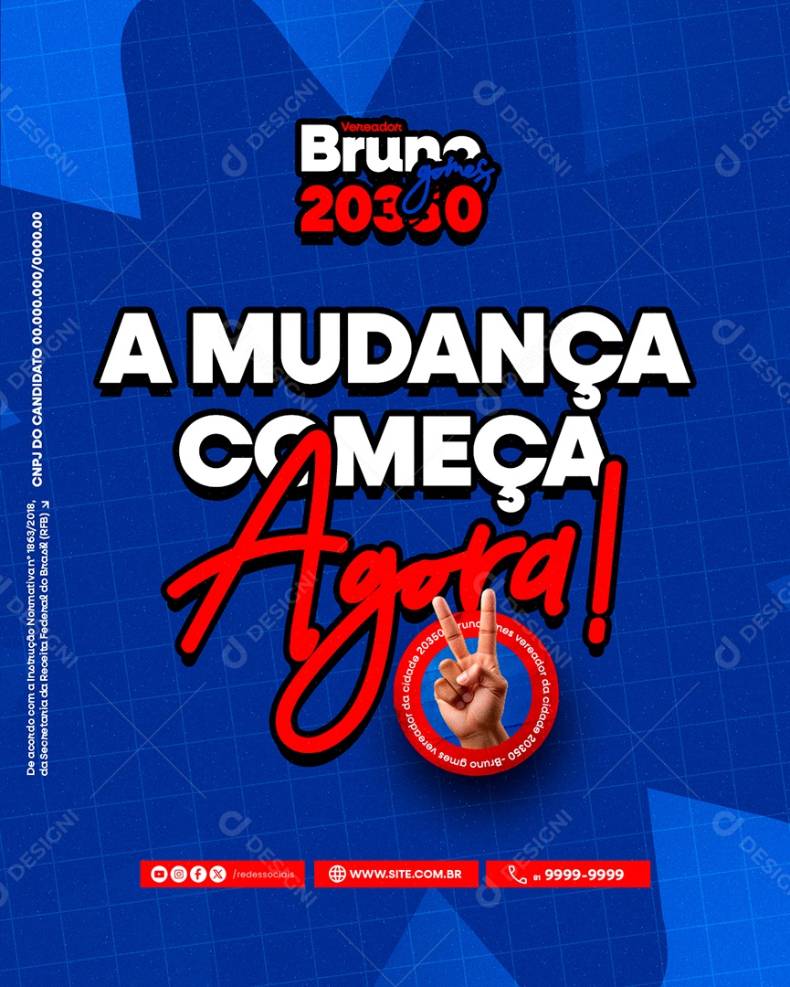 Feed A Mudança Começa Agora Social Media PSD Editável