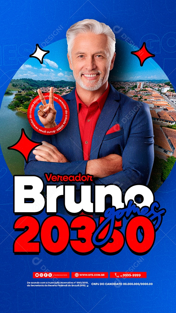 Story Vereador Bruno 20350 Social Media PSD Editável