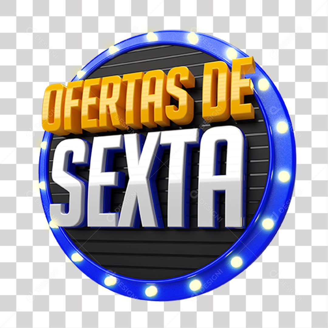 Selo 3D Ofertas de Sexta PNG Transparente