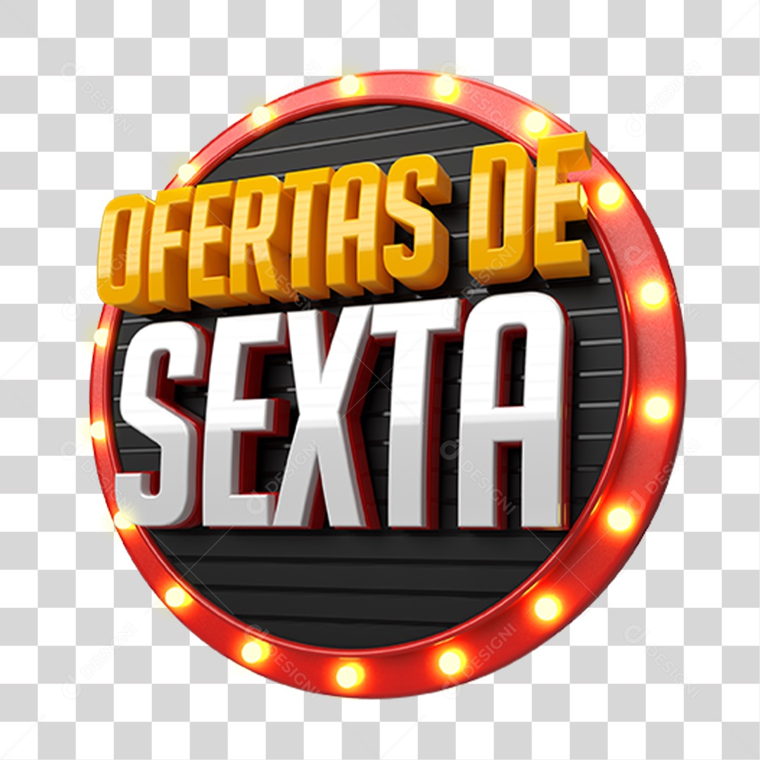 Selo 3D Ofertas de Sexta PNG Transparente