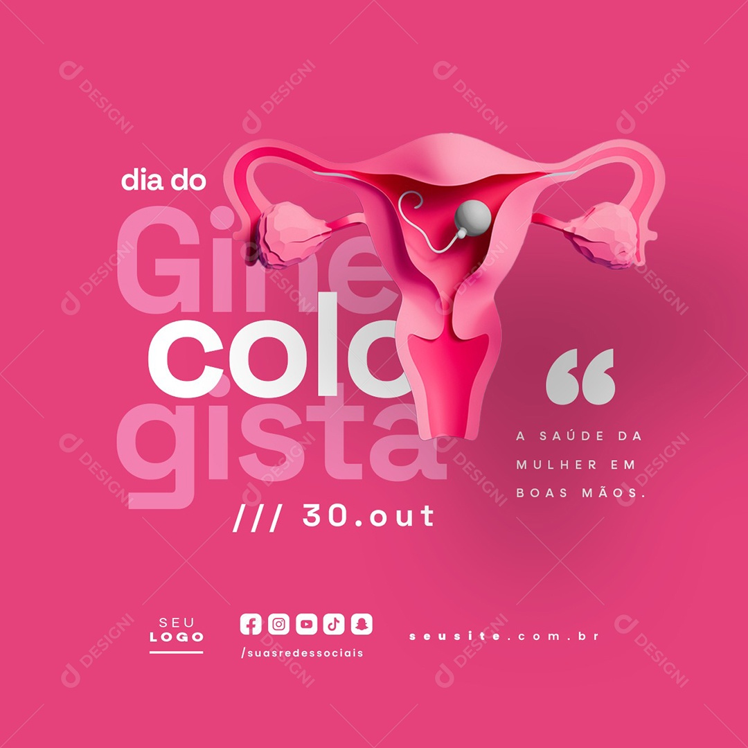 Dia do Ginecologista 30 de Outubro Social Media PSD Editável