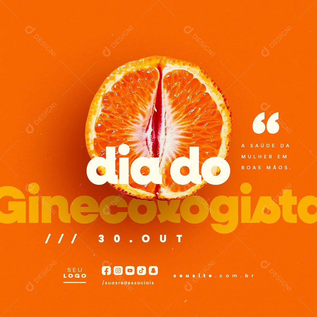 Social Media Dia do Ginecologista 30 de Outubro PSD Editável