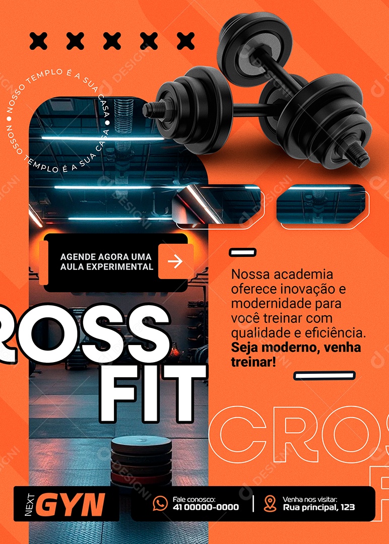 Flyer Crossfit Agende Agora uma Aula Experimental Social Media PSD Editável