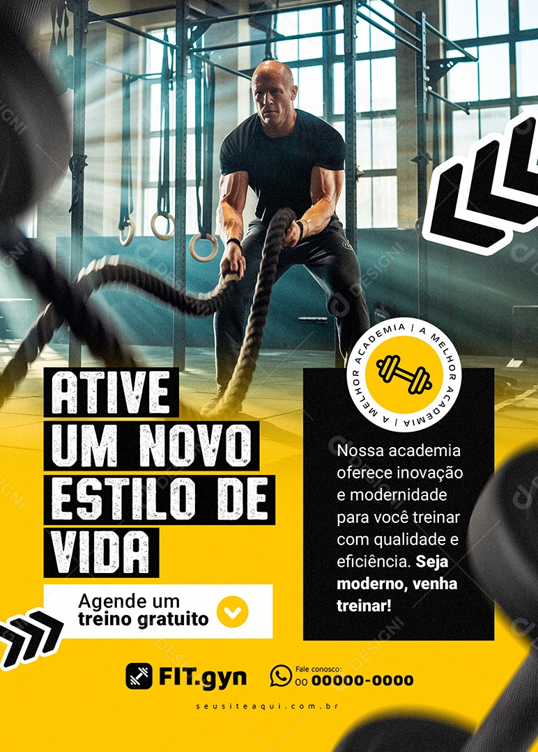 Flyer Crossfit Ative um Novo Estilo de Vida Social Media PSD Editável
