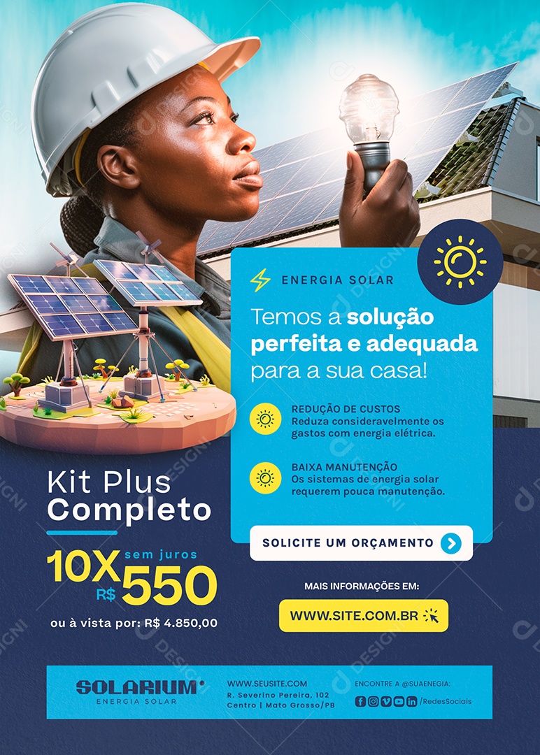 Flyer Energia Solar Kit Plus Completo Social Media PSD Editável