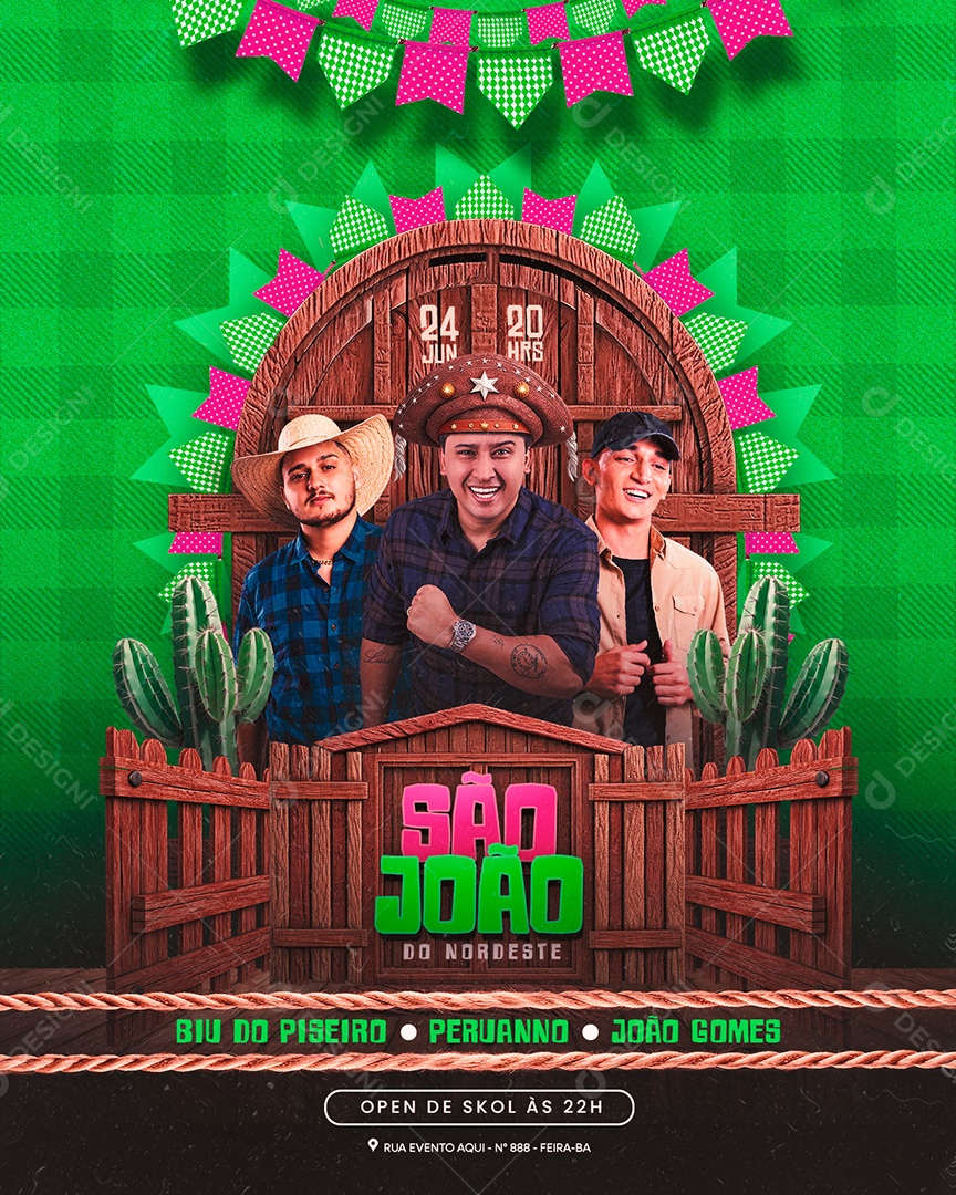 Flyer São joão shows Social Media PSD Editável