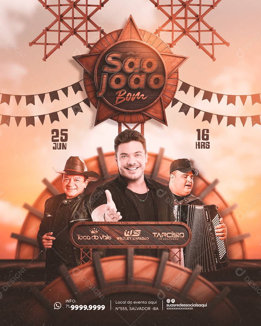 Flyer São joão shows Social Media PSD Editável