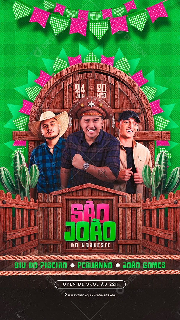 Flyer São joão shows Social Media PSD Editável