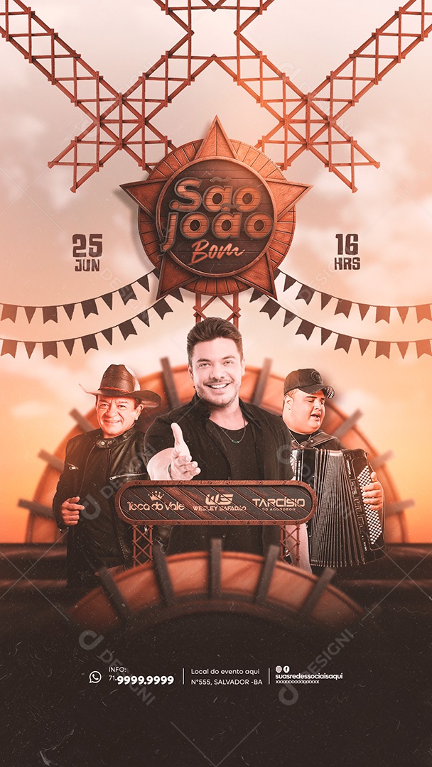 Flyer São joão shows Social Media PSD Editável