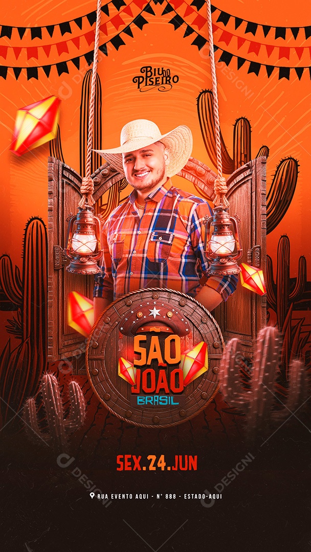 Flyer São joão shows Social Media PSD Editável