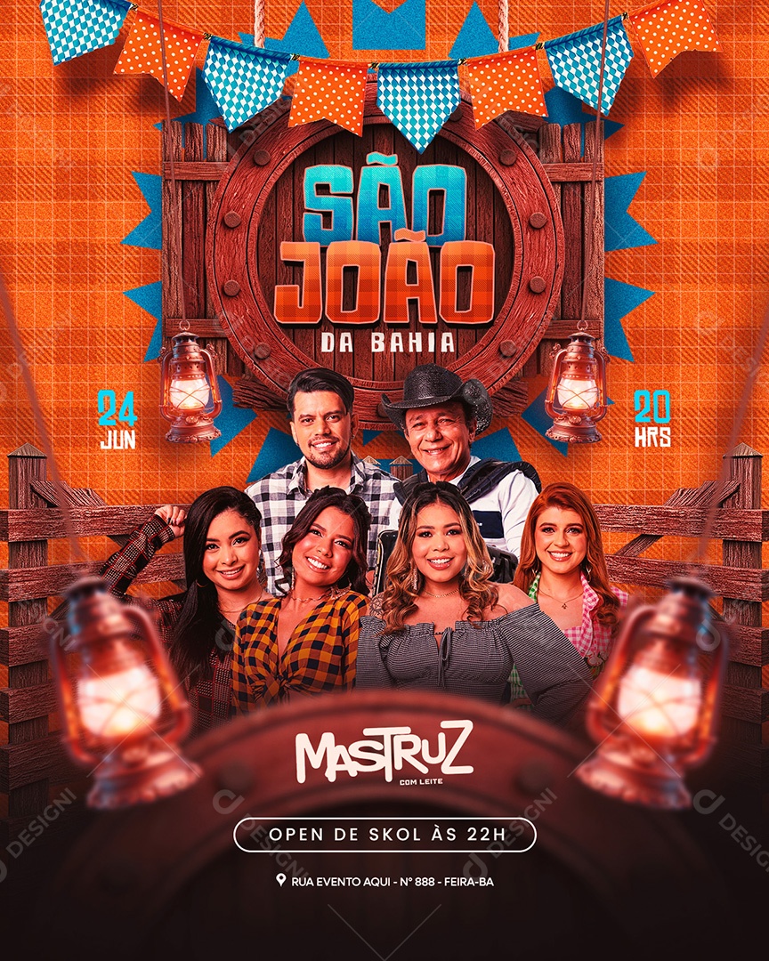 Flyer São joão shows Social Media PSD Editável