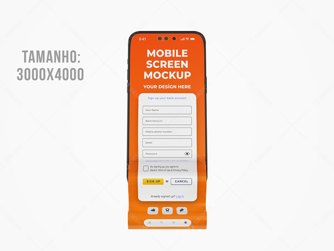 Celular com Tela Longa Mockup PSD Editável