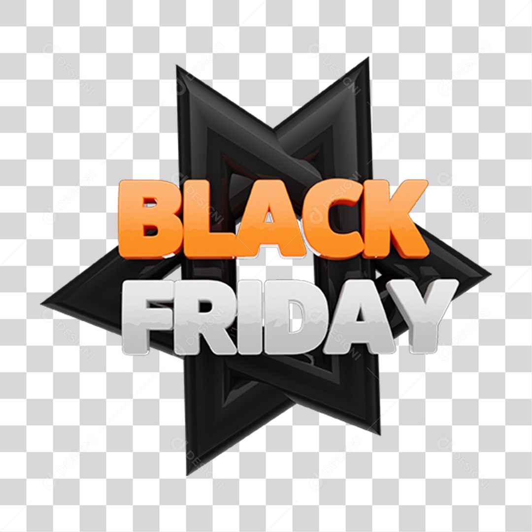 Selo 3D Black Friday PNG Transparente