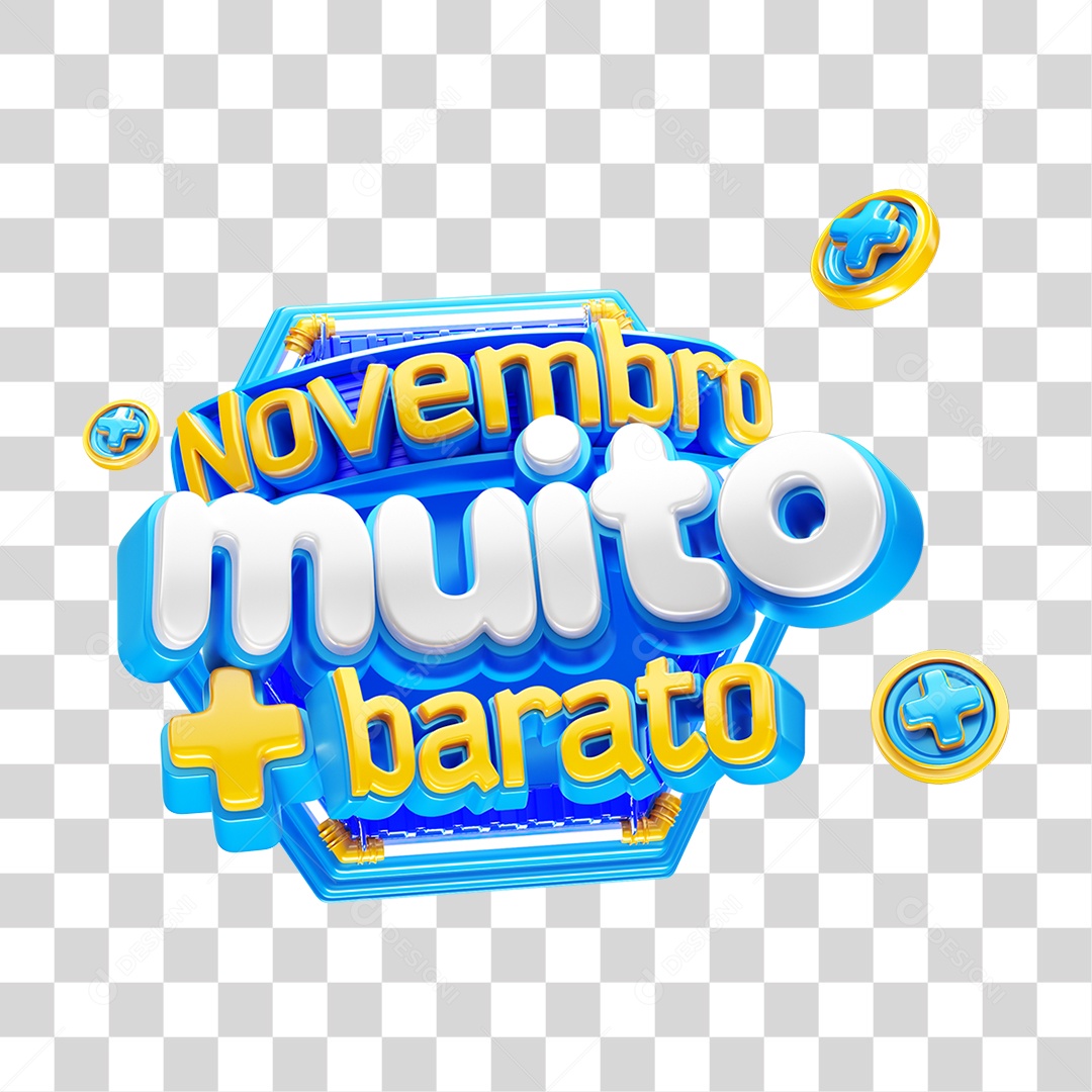Selo 3D Novembro muito + Barato PNG Transparente