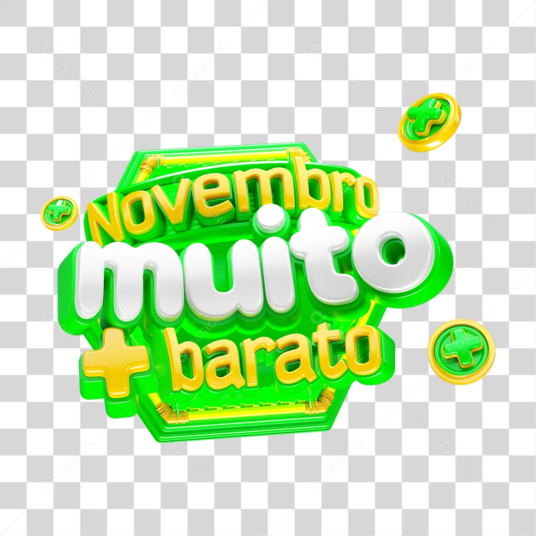 Selo 3D Novembro muito + Barato PNG Transparente