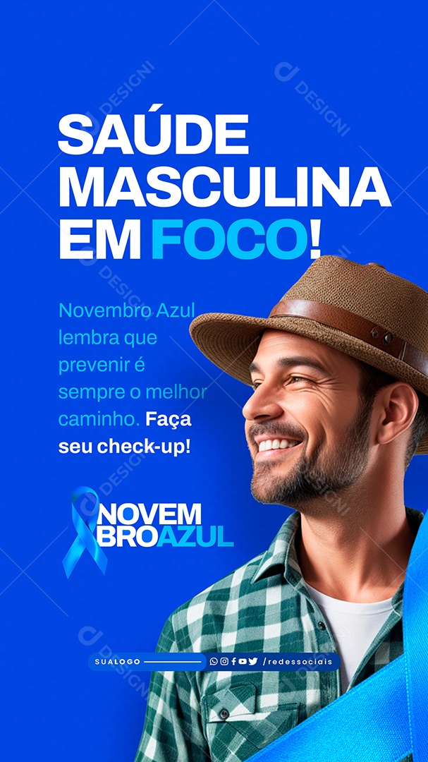 Story Novembro Azul Saúde Masculina em Foco Social Media PSD Editável