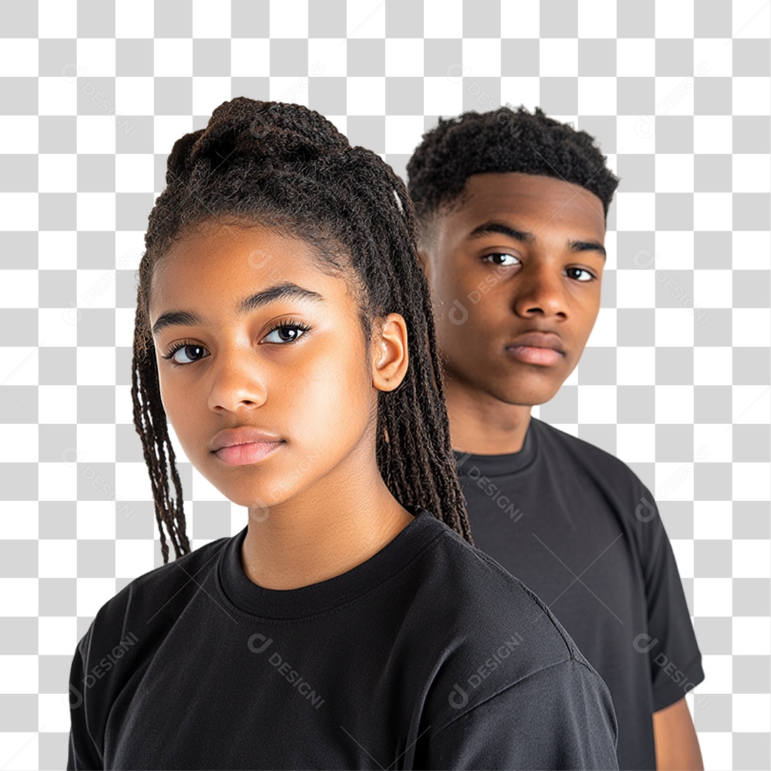 Imagem Casal de Jovens Negros Dia da Consciência Negra PNG Transparente