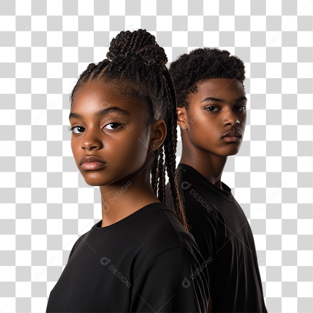 Imagem Casal de Jovens Negros Dia da Consciência Negra PNG Transparente