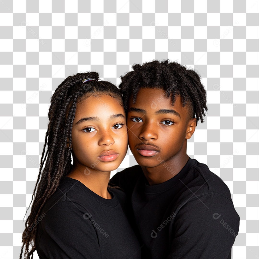 Imagem Casal de Jovens Negros Dia da Consciência Negra PNG Transparente