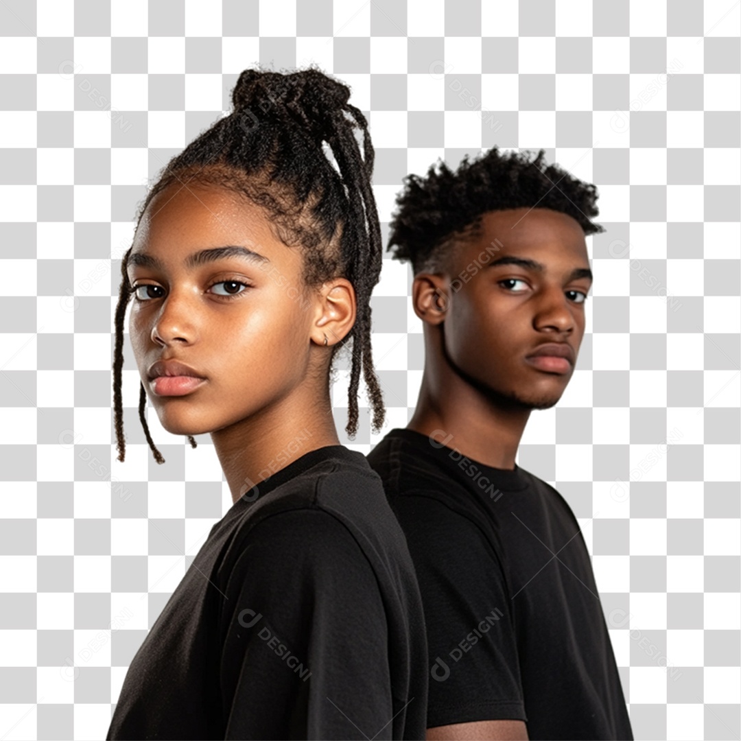 Imagem Casal de Jovens Negros Dia da Consciência Negra PNG Transparente