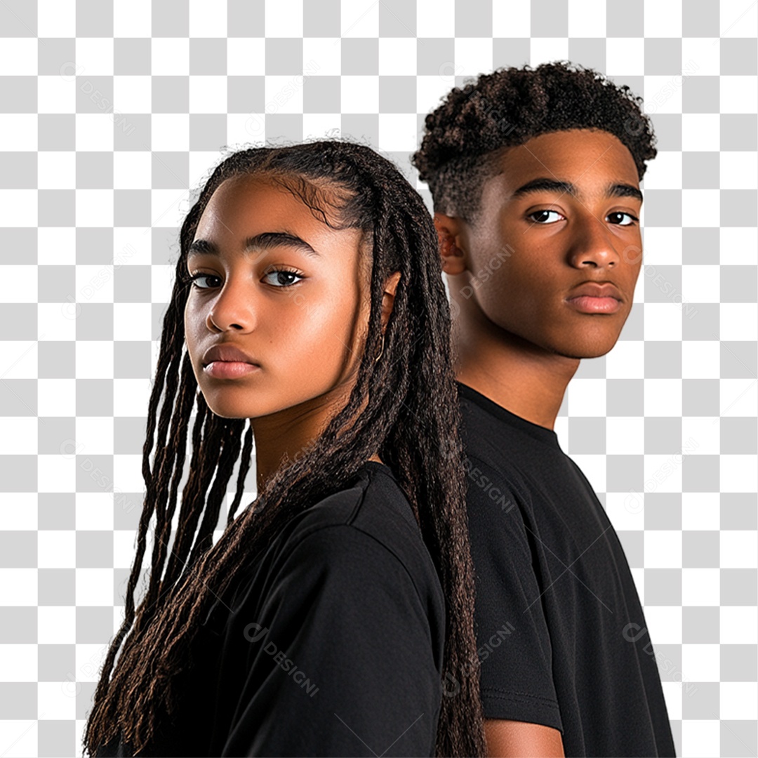 Imagem Casal de Jovens Negros Dia da Consciência Negra PNG Transparente