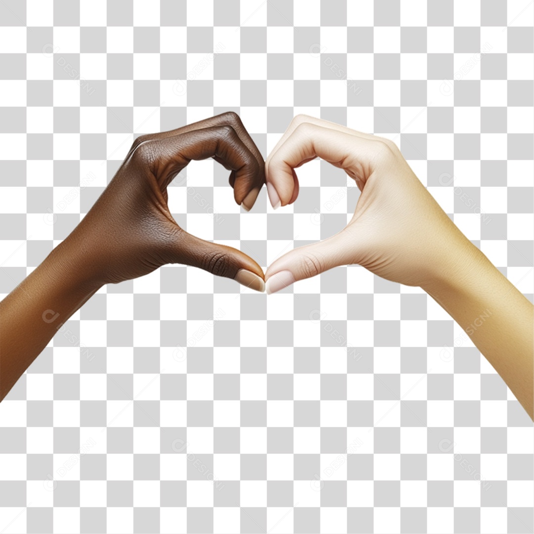 Mãos Formando Coração Dia da Consciência Negra PNG Transparente