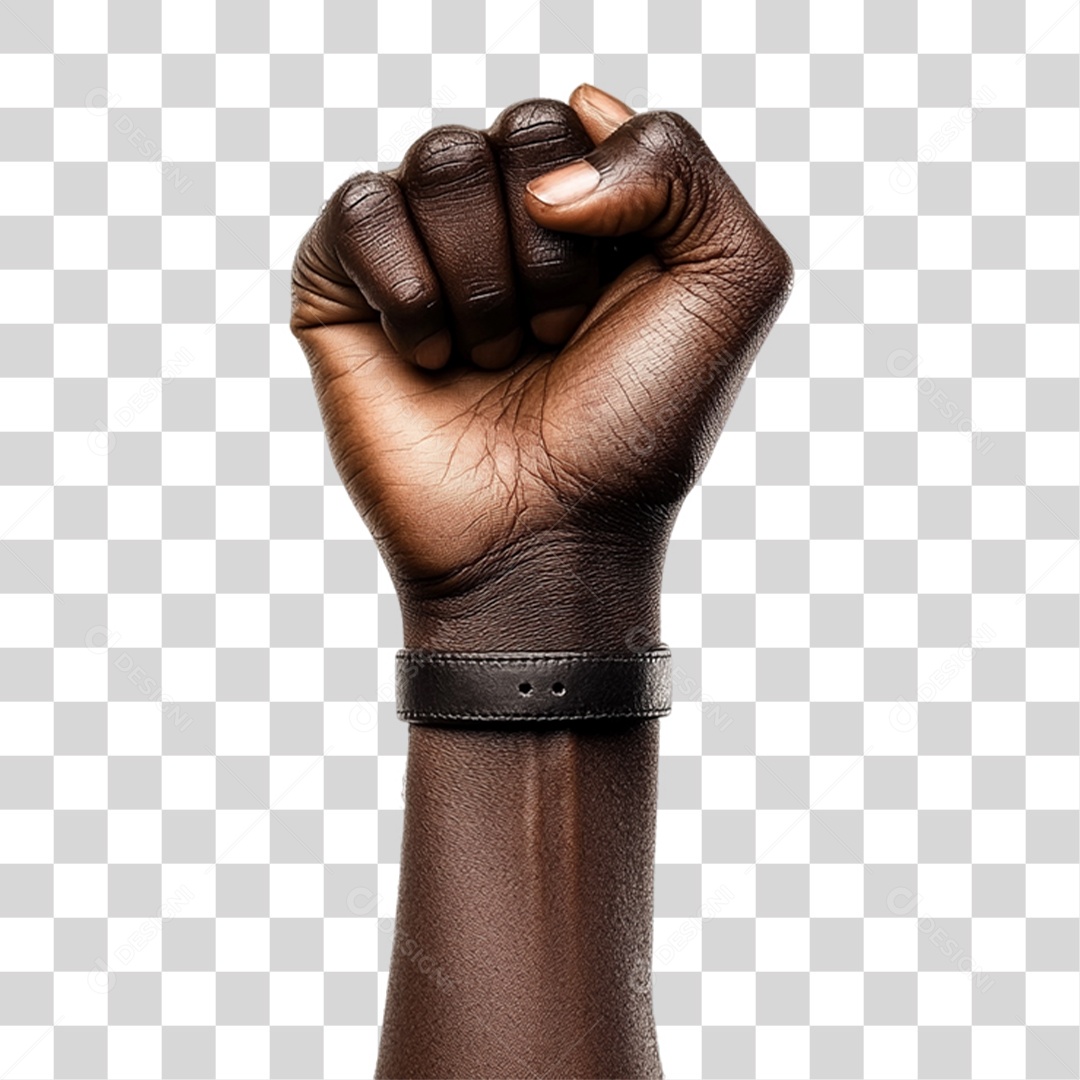 Mão Negra Pra Cima Dia da Consciência Negra 20 de Novembro PNG Transparente