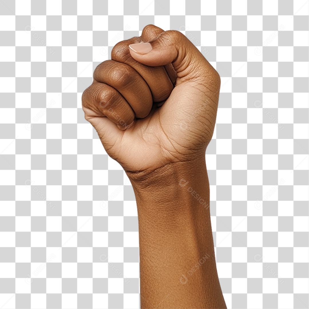 Mão Negra Pra Cima Dia da Consciência Negra 20 de Novembro PNG Transparente
