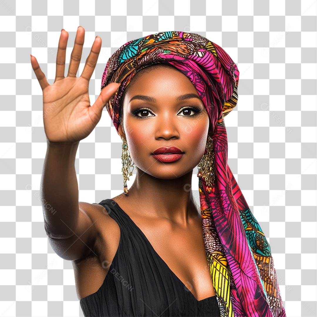 Mulher Negra Dia da Consciência Negra PNG Transparente