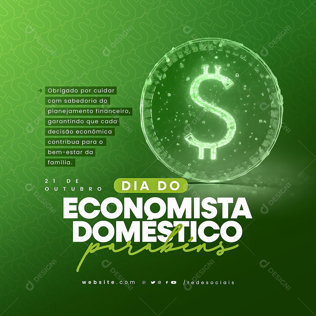 Dia do Economista Doméstico 21 de Outubro Social Media PSD Editável