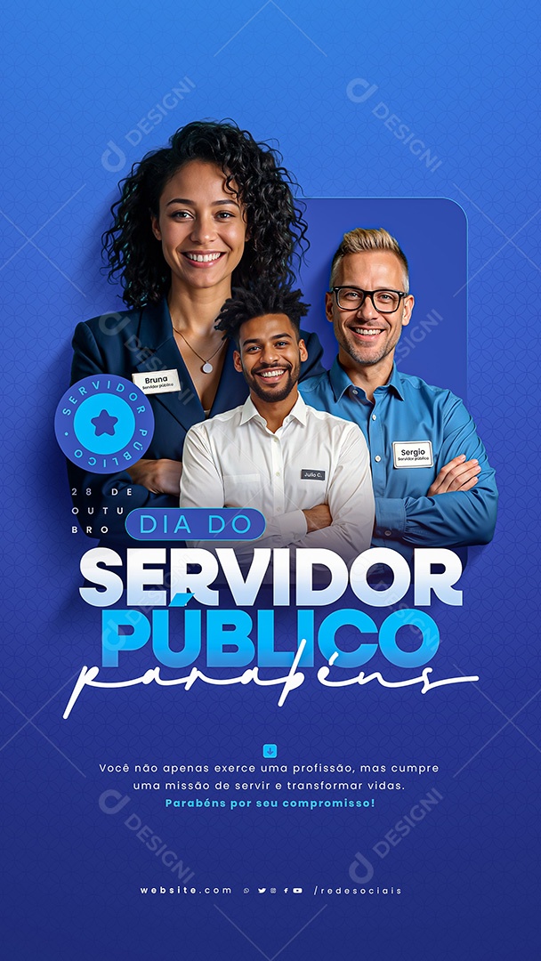 Story Dia do Servidor Público 28 de Outubro Parabéns Social Media PSD Editável