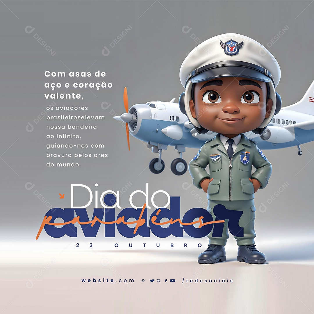 Dia do Aviador 23 de Outubro Social Media PSD Editável