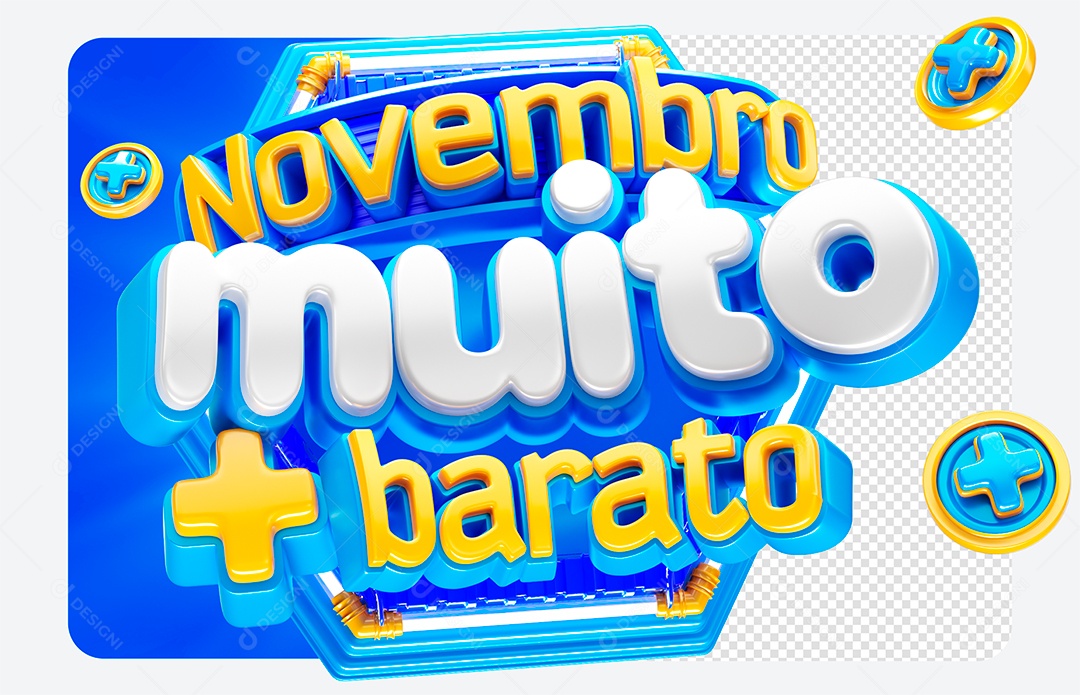 Selo 3D Novembro Muito Barato para compsição PSD