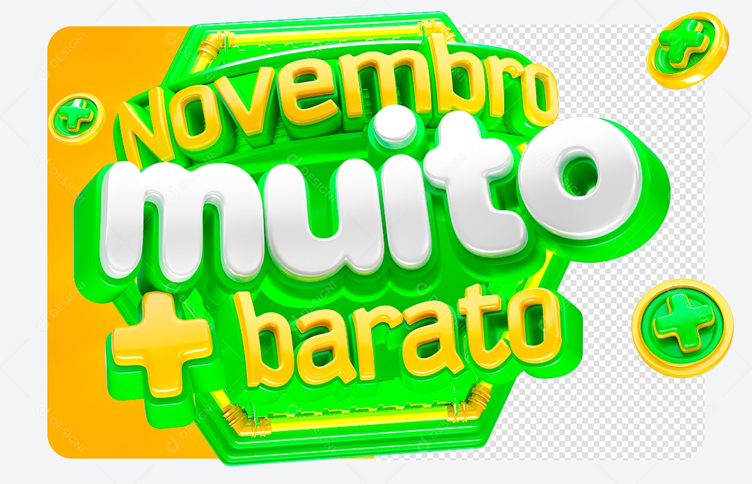 Selo 3D Novembro Muito Barato para compsição PSD