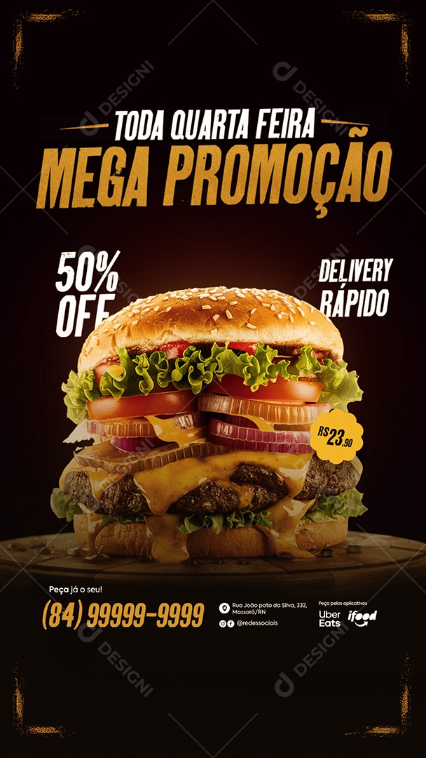 Story Toda Quarta-Feira Mega Promoção Social Media PSD Editável