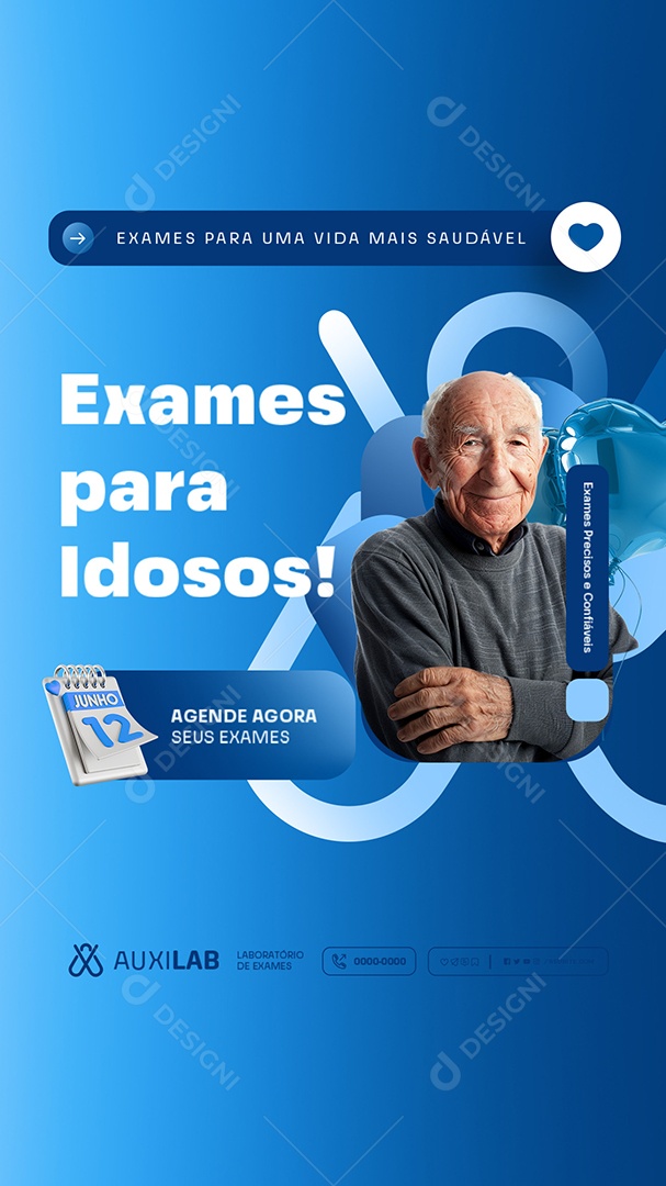 Story Exames para Idosos Social Media PSD Editável