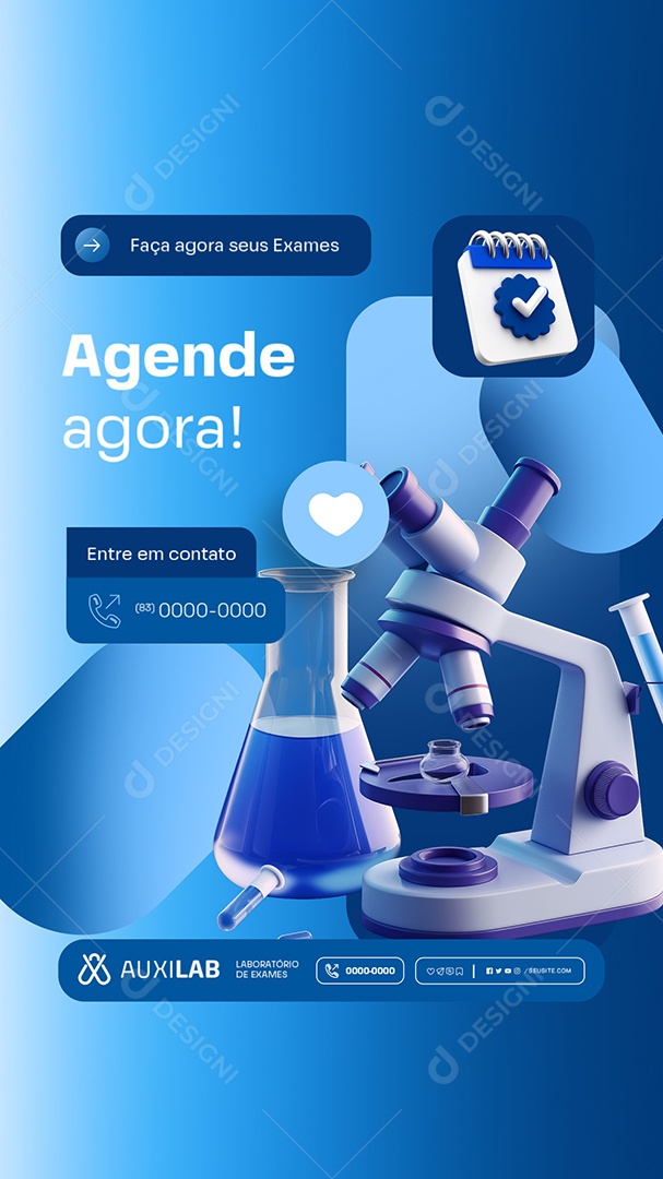 Story Agende Agora Faça seus Exames Social Media PSD Editável