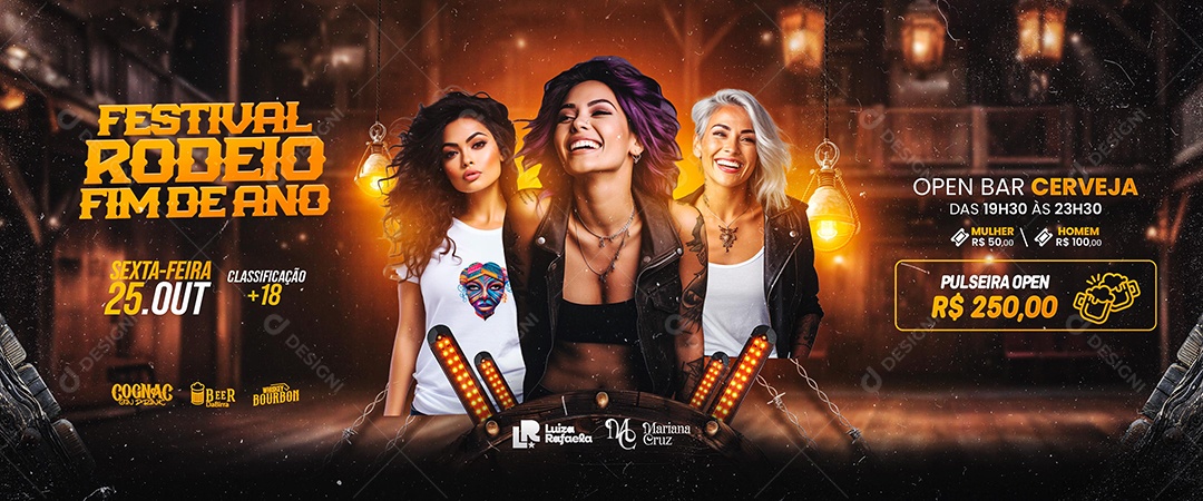 Carrossel Flyer Festival Rodeio Fim De Ano Social Media PSD Editável