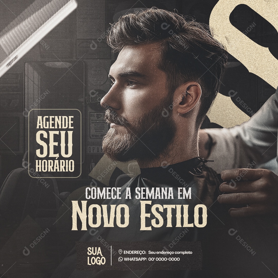 Barber Schedule your Social Media PSD Editable