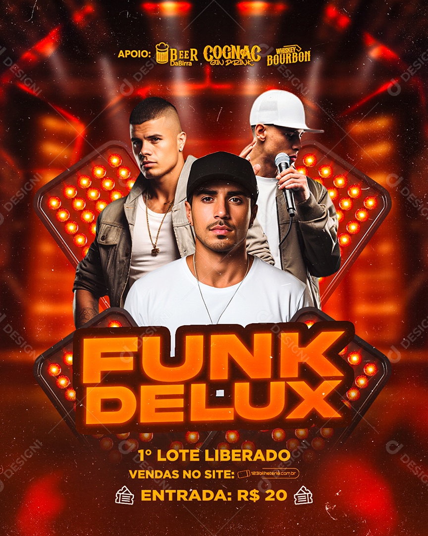 Flyer Funk Delux Social Media PSD Editável
