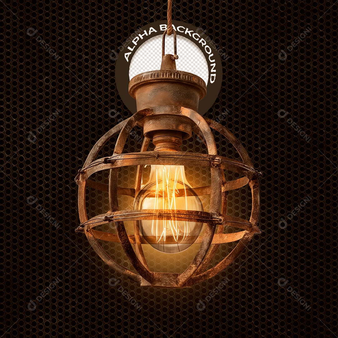 Lâmpada Elemento 3D para Composição PSD