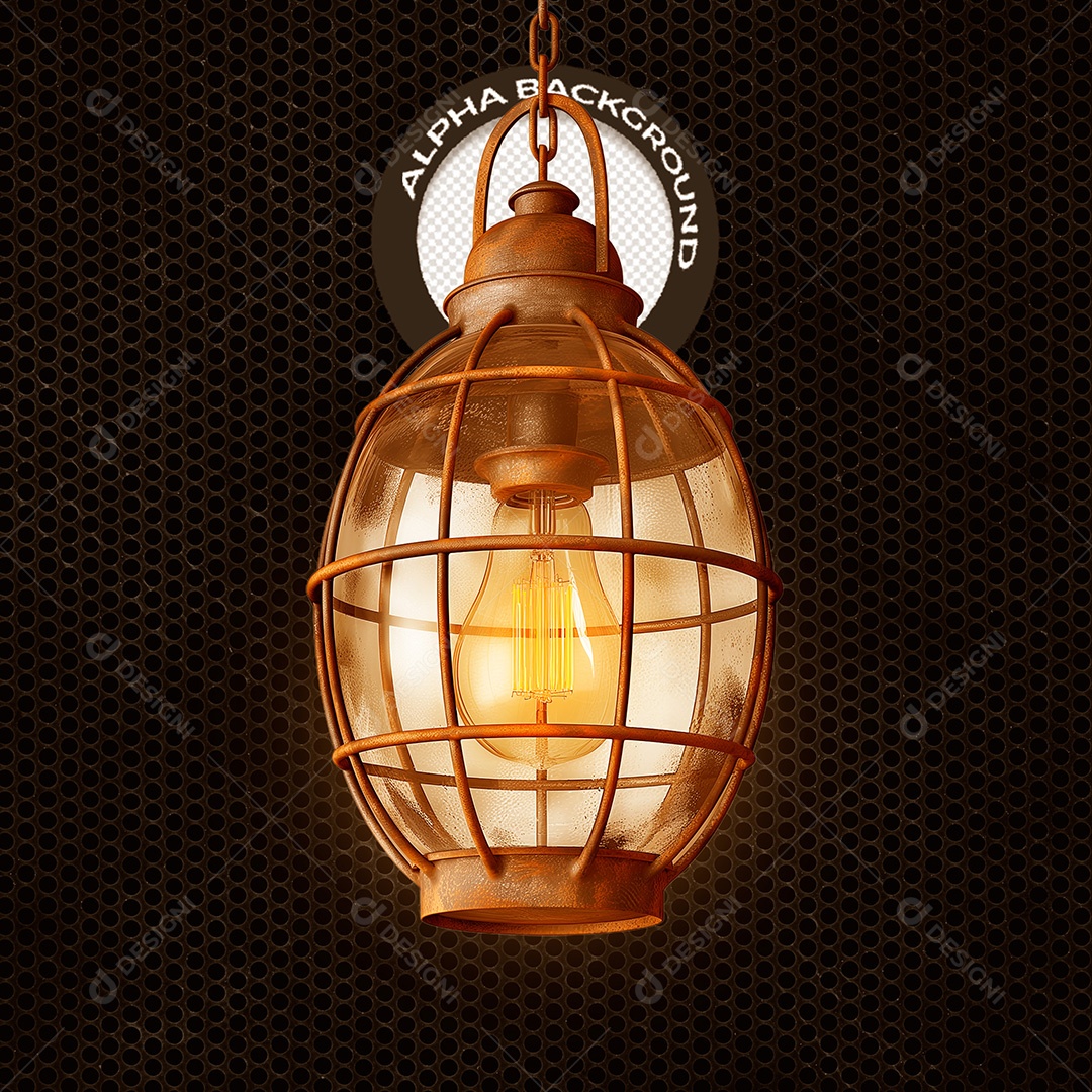 Lâmpada Elemento 3D para Composição PSD