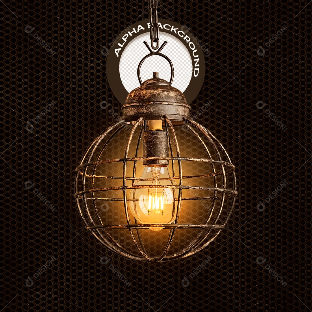 Lâmpada Elemento 3D para Composição PSD