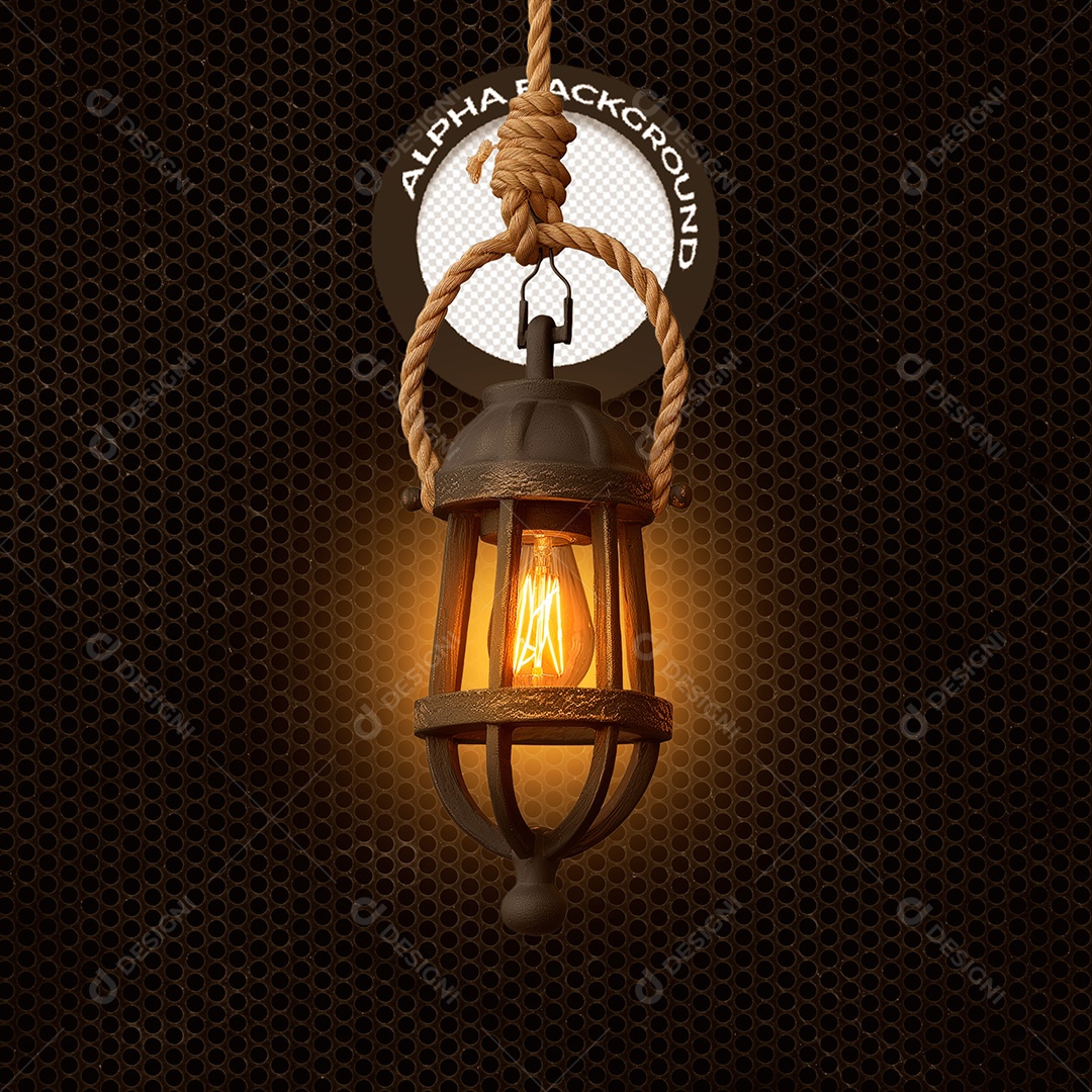 Lâmpada Elemento 3D para Composição PSD