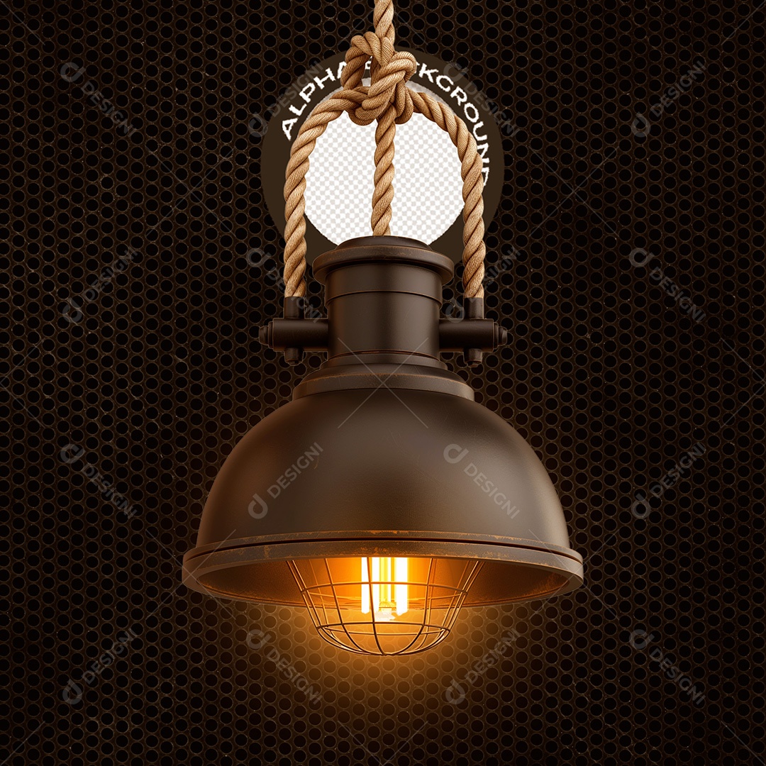 Lâmpada Elemento 3D para Composição PSD