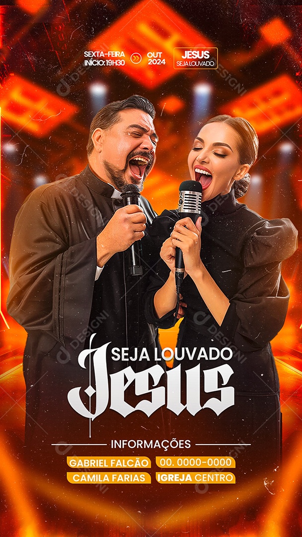 Story Flyer Gospel Jesus Seja Louvado Social Media PSD Editável