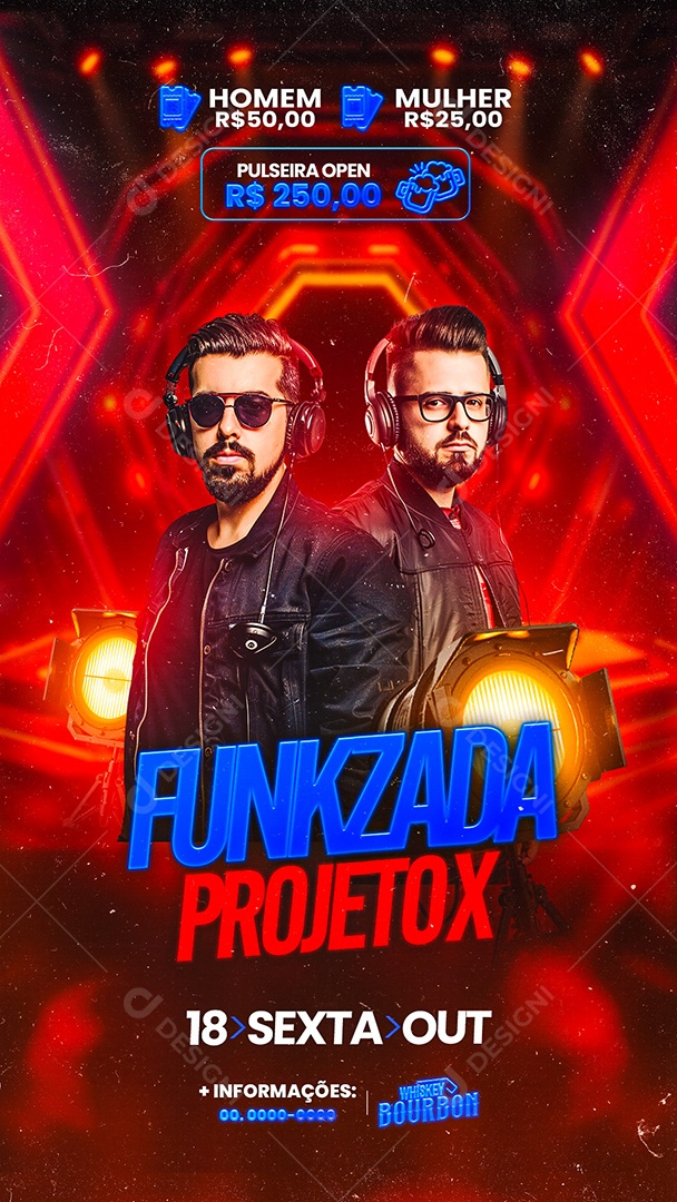 Story Flyer Funkzada Projetox Social Media PSD Editável