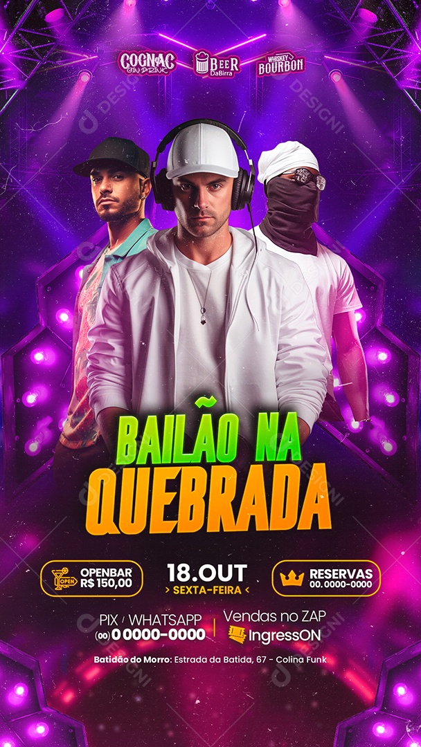 Story Flyer Bailão na Quebrada Social Media PSD Editável