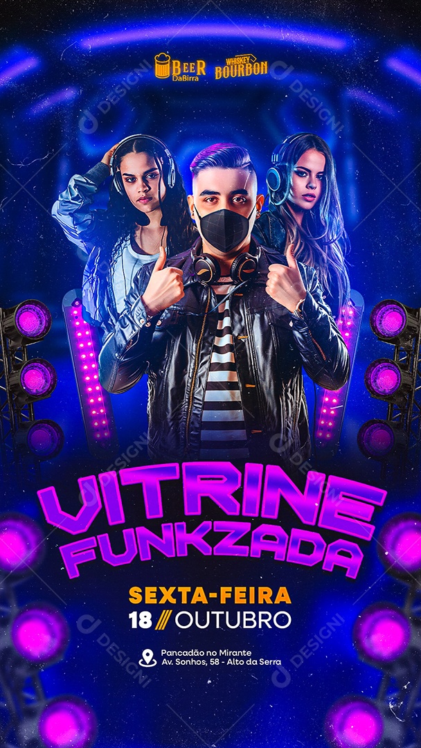 Story Flyer Vitrine Funkzada Social Media PSD Editável